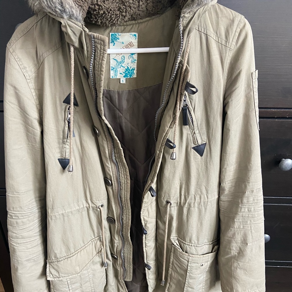 Green coat size Small